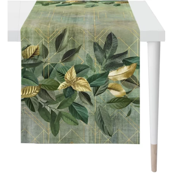 Aktion 👍 Apelt Herbstzeit 1608 Tischläufer – 48×140 Cm – Grün/goldfarben ✔️ 1